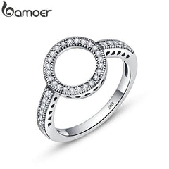 Forever Clear Black CZ Circle Round Finger Rings