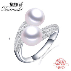 Double Pearl Adjustable Natural Freshwater Pearl Original Sterling Silver