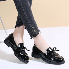 Spring Flats Women Shoes Bowtie Loafers Patent Leather Women