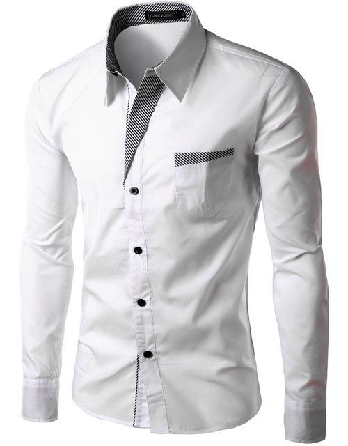 Long Sleeve Shirt Men Slim fit Design Formal Casual Dress Shirt