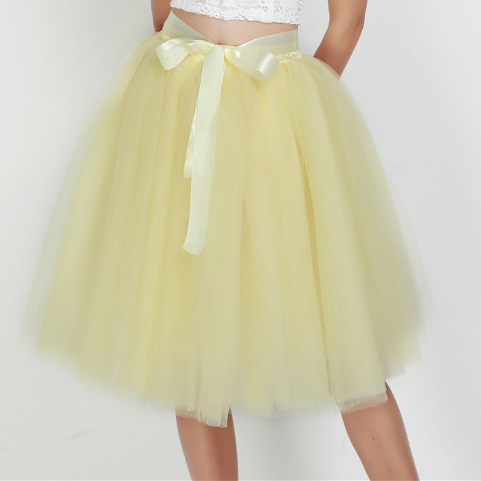 6Layers 65cm Fashion Tulle Skirt Pleated Tutu Skirts