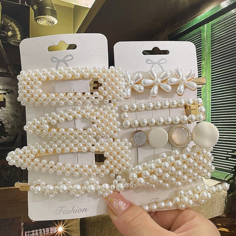 Simulated Pearl Hair Clips For Women