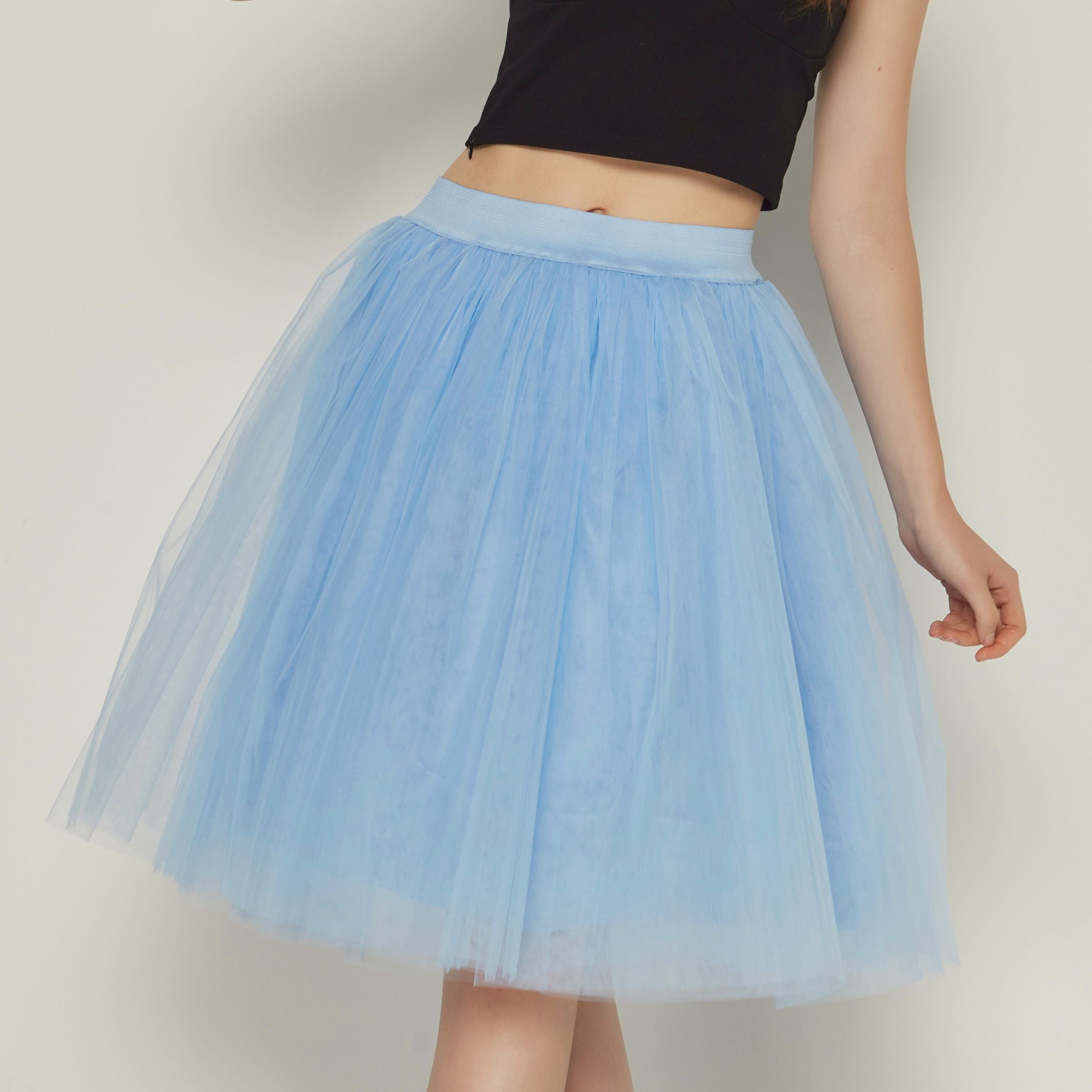 5 Layers Fashion Tulle Skirt Pleated TUTU Skirts Midi Skirt