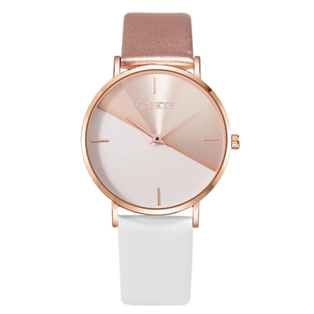 Gaiety Brand Women Watches Leather Rose Gold Dress Female