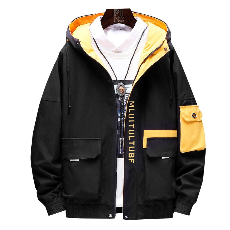 Jacket Zipper Casual Hooded Windbreaker Jacket Men Coat Clothing