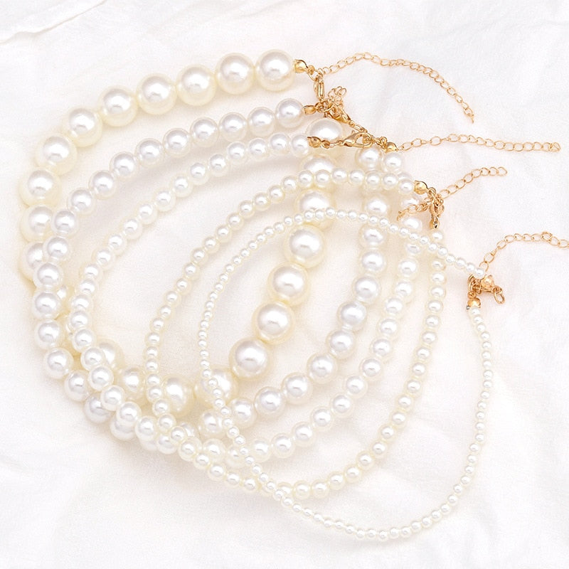 Pearl Beads Choker Clavicle Chain Necklace