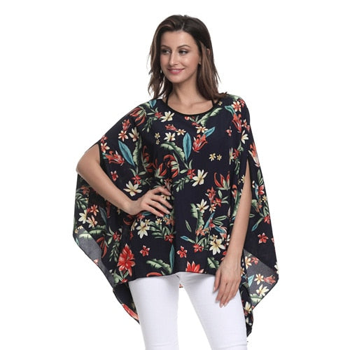 Women Blouses Chiffon Blouse Shirt Batwing Sleeve