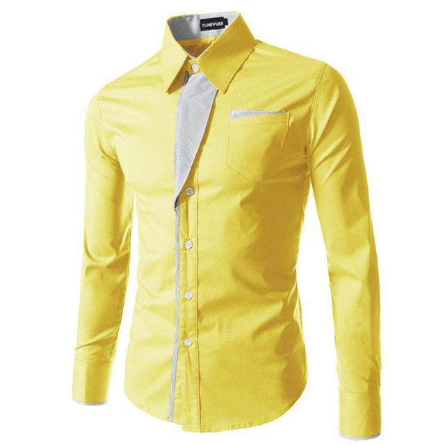 Long Sleeve Shirt Men Slim fit Design Formal Casual Dress Shirt