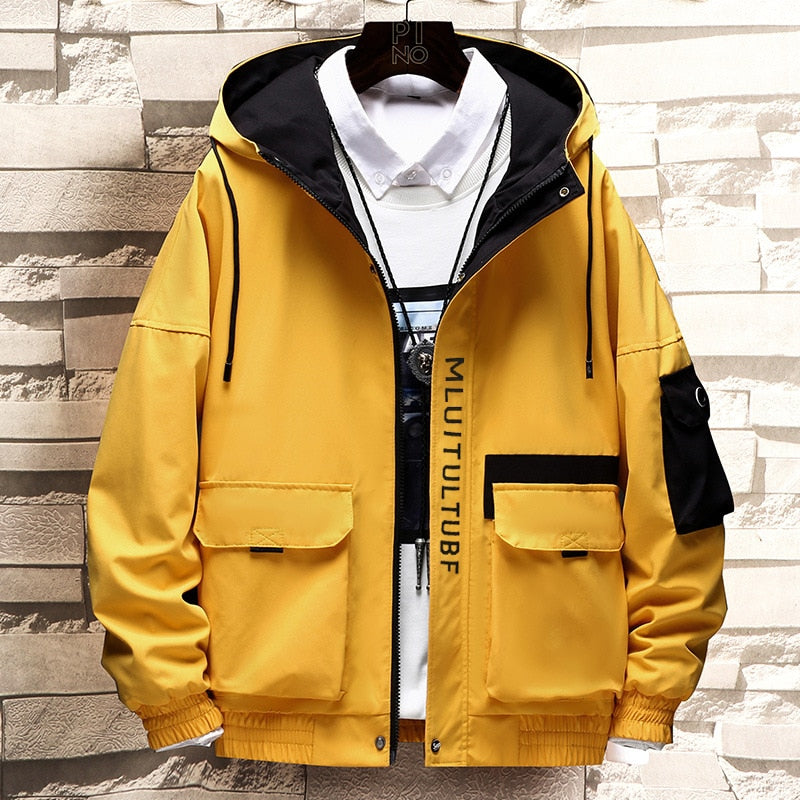 Jacket Zipper Casual Hooded Windbreaker Jacket Men Coat Clothing