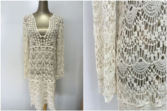 Beach Cover up Crochet White Swimwear Dress