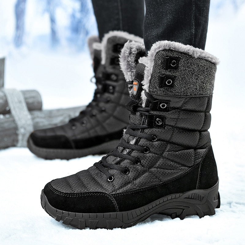 Men Winter Snow Boots Super Warm Hiking Boots Waterproof High Top Boots