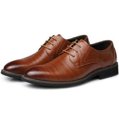 Men Oxfords Shoes Comfortable Formal Dress Flats Lace-Up Bullock Business Shoes