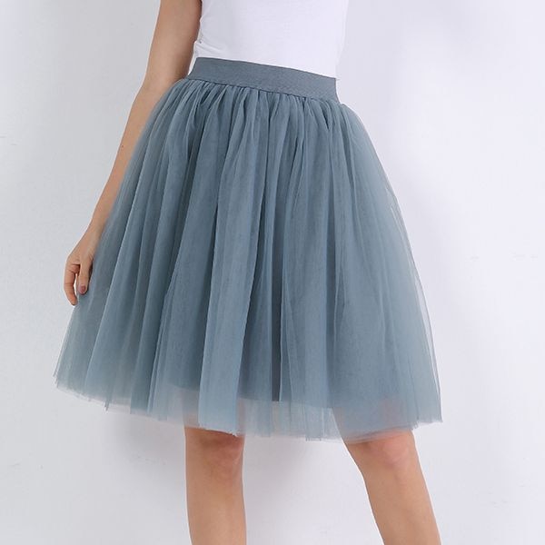 5 Layers Fashion Tulle Skirt Pleated TUTU Skirts Midi Skirt