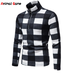 Warm Men Long-sleeved Sweater Stand-up Collar Zipper Sweater