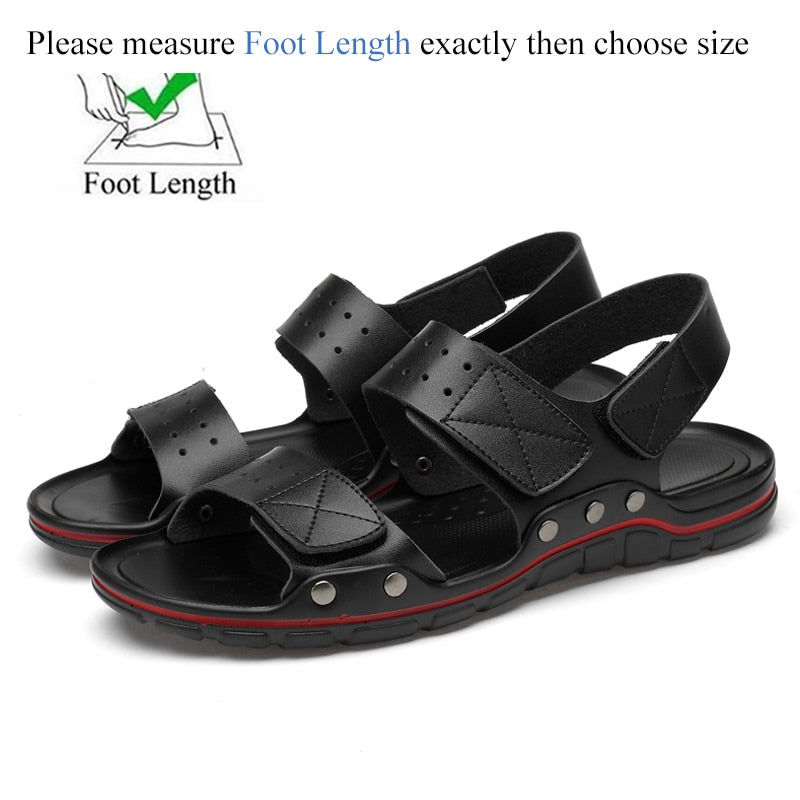 Men Casual Sandals Outdoor Black Walking Soft Luxury Shoes