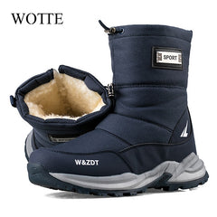 Winter Shoes Men Boots Waterproof Non-slip Thick Fur Platform Boots