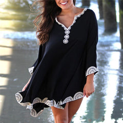 Cotton Long Beach Dress Beach Coverups