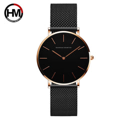 Quartz Movement 36mm Martin Women Stainless Steel Mesh Rose Gold