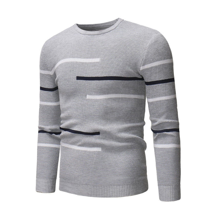 Men round-neck striped pullover men knit sweater