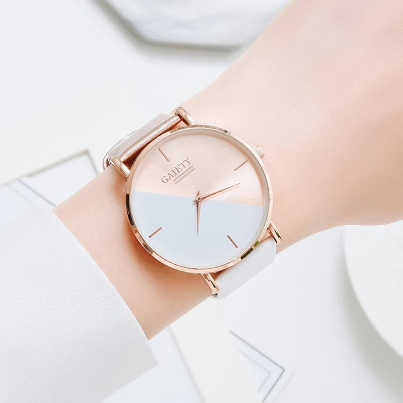 Gaiety Brand Women Watches Leather Rose Gold Dress Female