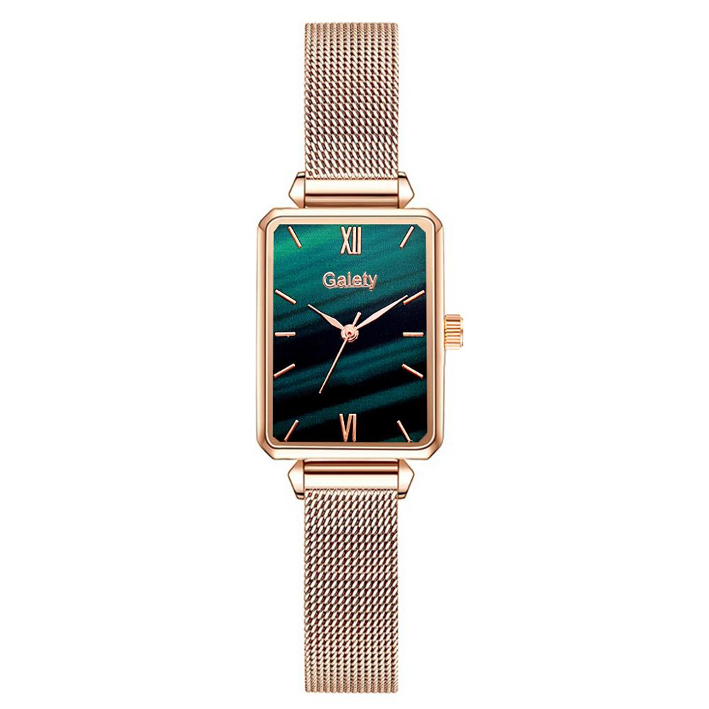 Women Watches Fashion Square Ladies Quartz Watch Bracelet Set