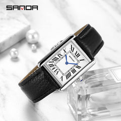 Sanda Rectangular Wrist Watches Ladies Band Quartz