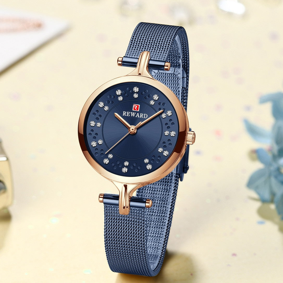 Women Wristwatch Fashion Luxury Quartz Watch Waterproof Stainless Steel