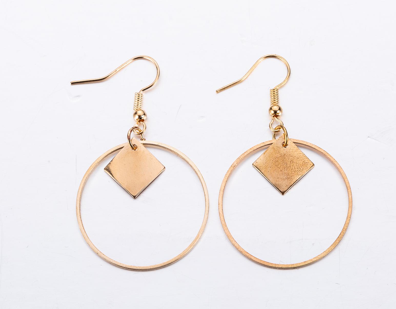 Geometry Earrings Heart Sweet Gold Love Earrings