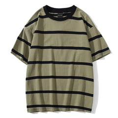 Men T Shirt Color Block Print Tee Shirts Simple Tops