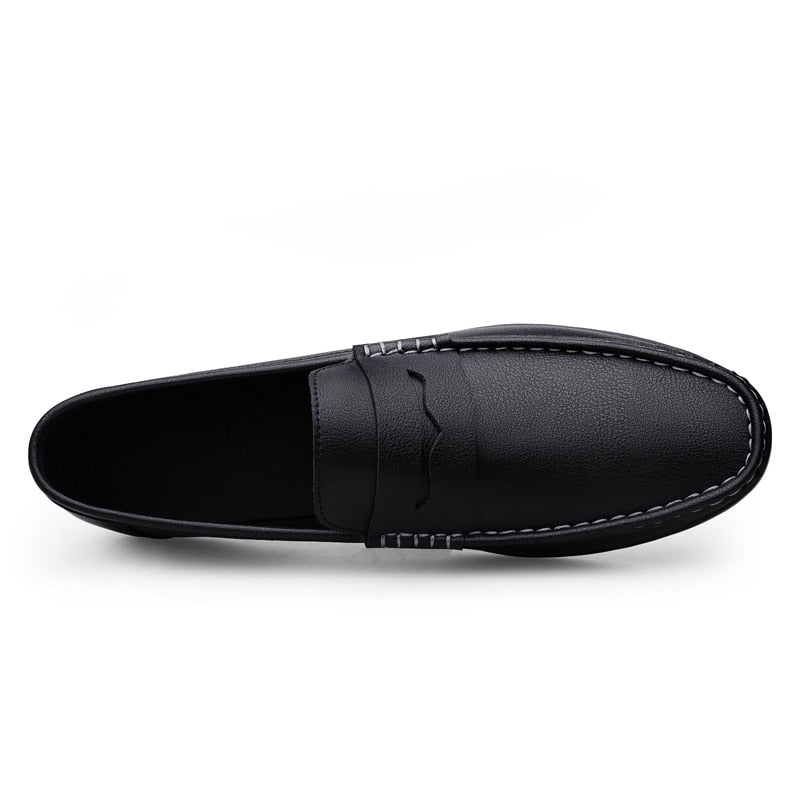 Casual Men Loafer Shoes White Black Slip-On Big Size