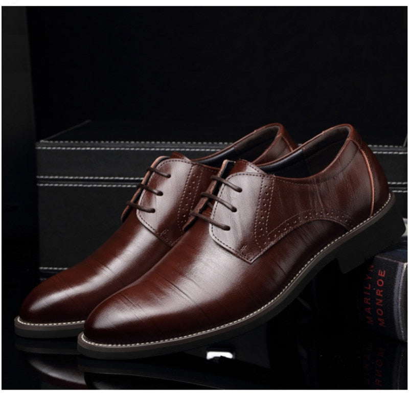 Men Dress Shoes Leather Formal Wedding Oxford Shoes