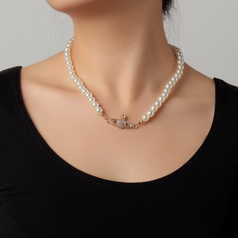 Pearl Choker Necklace  Clavicle Chain Fashion Necklace