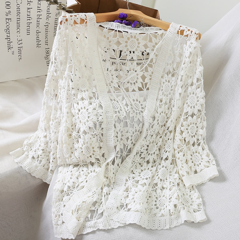 Hollow Out Cardigans Crochet Top