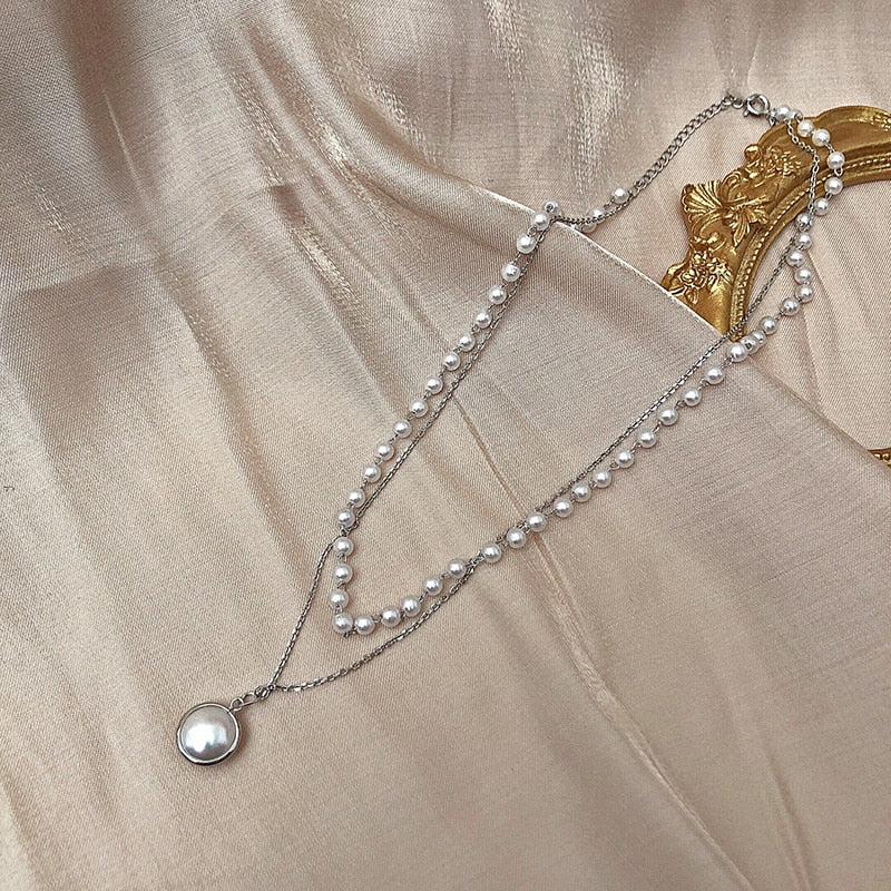 Pearl Beads Choker Clavicle Chain Necklace