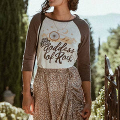 Women Moon Printed Bohemian Tops T-shirt Ladies