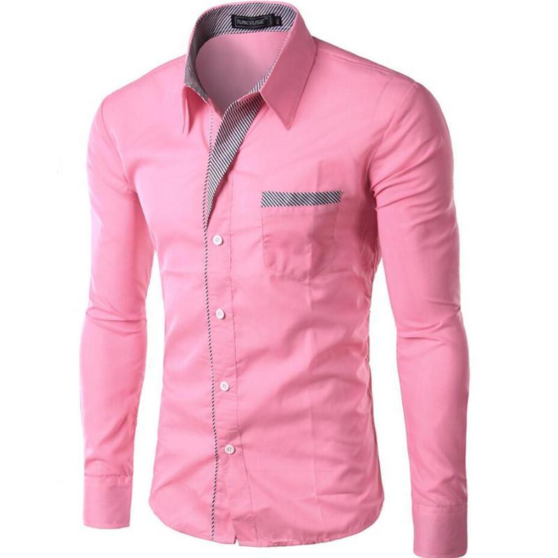 Long Sleeve Shirt Men Slim fit Design Formal Casual Dress Shirt