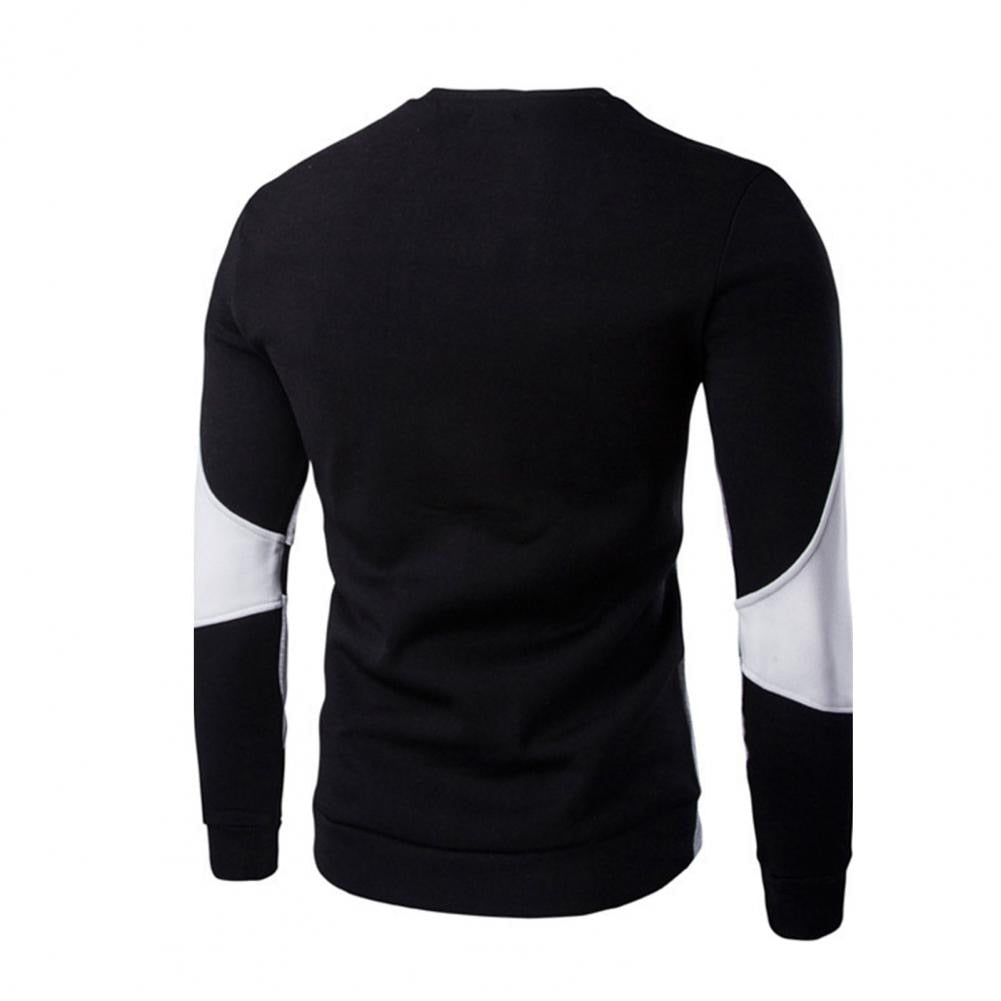 Men Sweatshirt Long Sleeve Round Neck Thicken Warm Slim Sweaters Pullovers