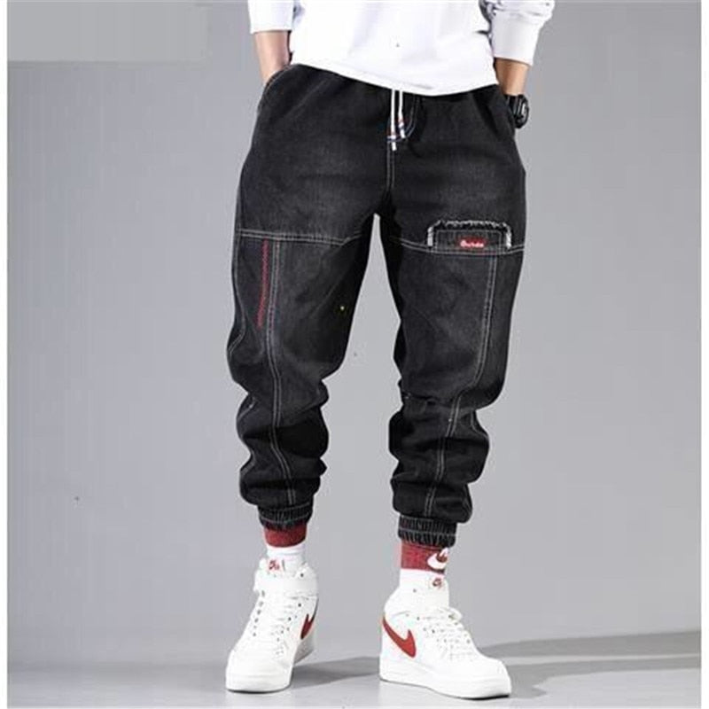 Hip Hop Pants Men's jeans Cargo Pants Elastic Harun pants Joggers Pants