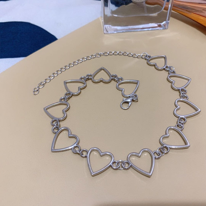 Sweet Love Heart Choker Necklace Statement Necklace Jewelry