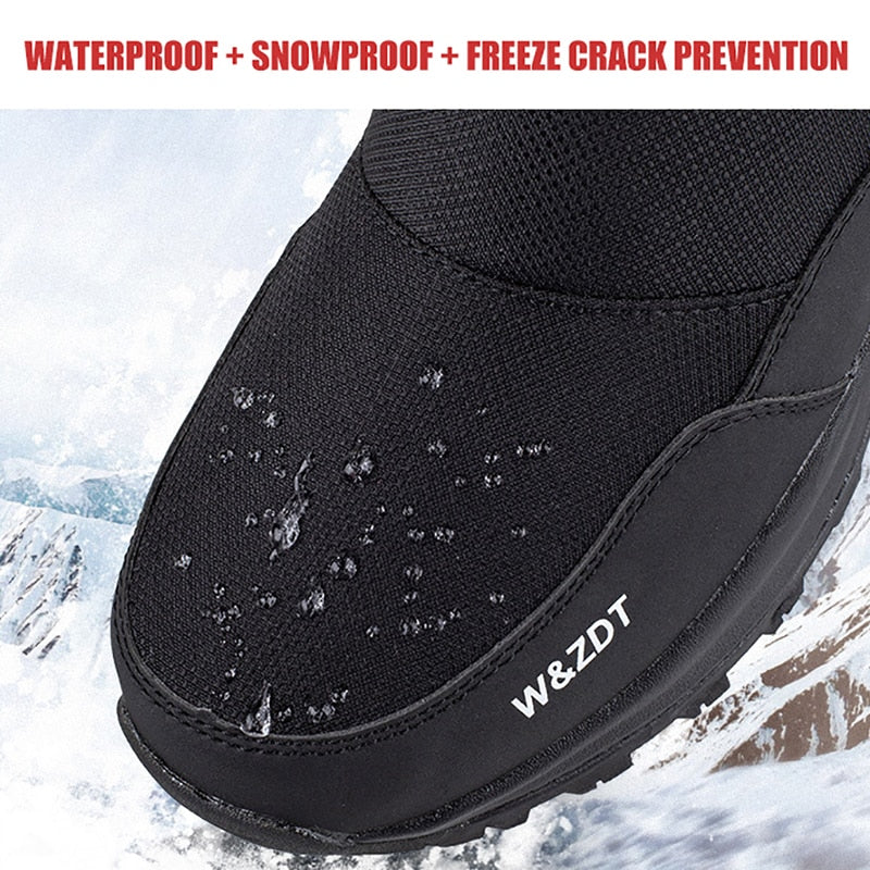 Winter Shoes Men Boots Waterproof Non-slip Thick Fur Platform Boots