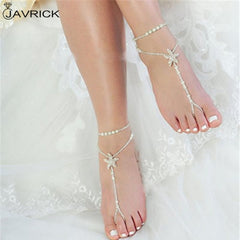 2 Pcs/Set Pearl Ankle Chain Beach Wedding Foot