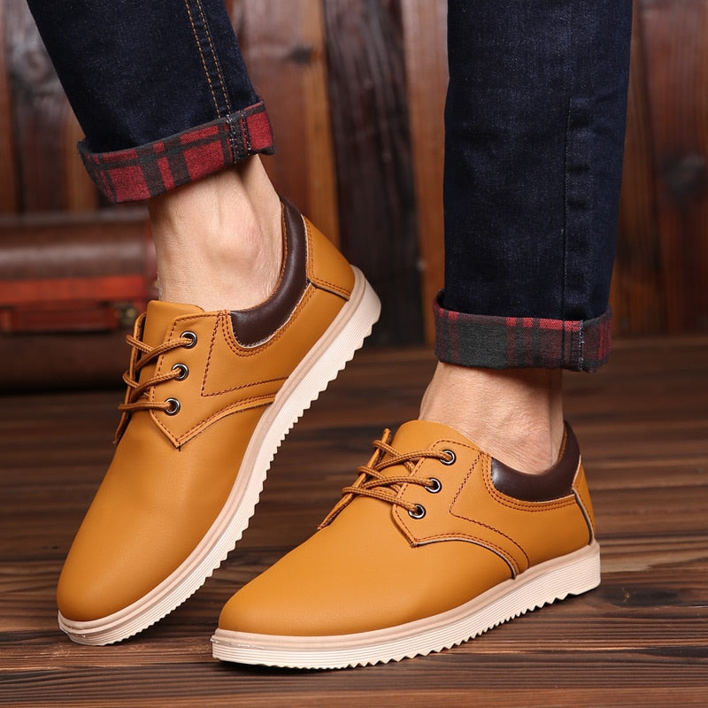 Men Casual Shoes Comfortable Flat Shoes Lace Up Oxfords Shoes