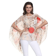 Women Blouses Chiffon Blouse Shirt Batwing Sleeve