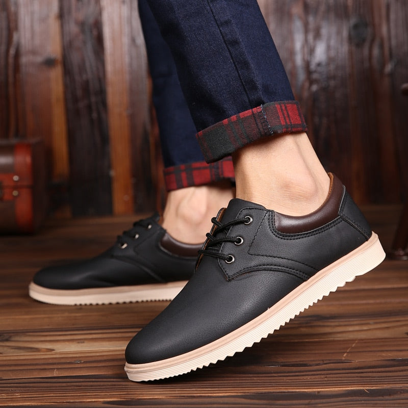 Men Casual Shoes Comfortable Flat Shoes Lace Up Oxfords Shoes