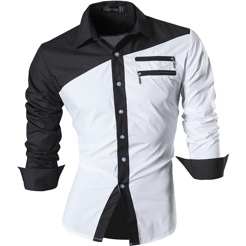 Men Casual Dress Shirts Fashion Stylish Long Sleeve