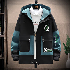 Men Windbreaker Jackets Print Casual Coat Spring Autumn Jackets