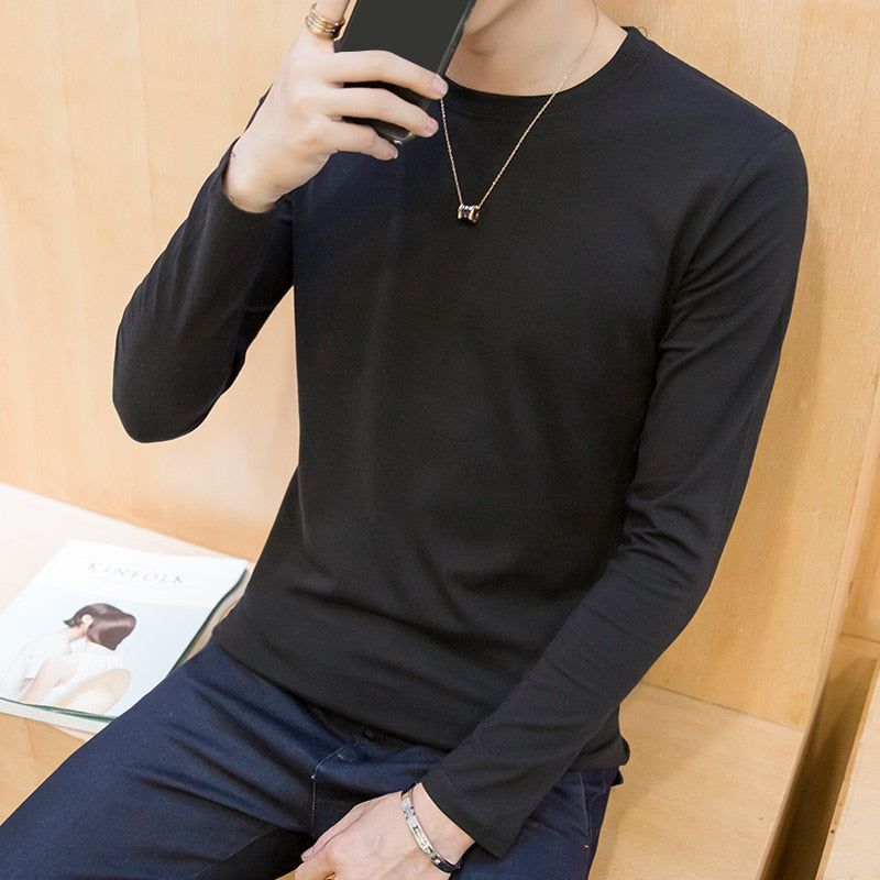 Men Linen t shirts Long Sleeve Tops tshirt Linen