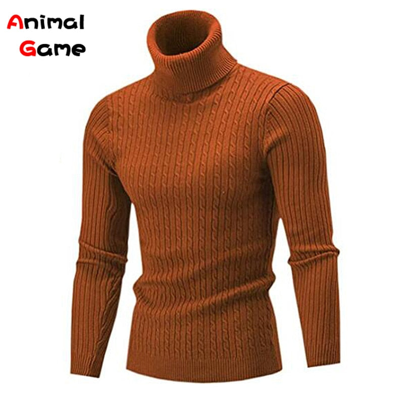 Turtleneck Sweater Men Rollneck Warm Knitted Keep Warm Jumper Woolen