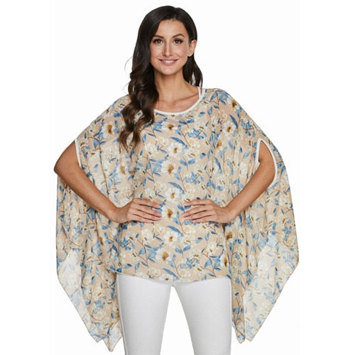 Women Blouses Chiffon Blouse Shirt Batwing Sleeve