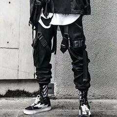 Joggers Cargo Pants Men Hip Hop Hit Color Pocket Trousers Pants